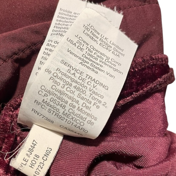 Madewell Velvet Huston Pull-On Crop Pants Pinot Noir Red | Women Medium - Picture 6 of 6